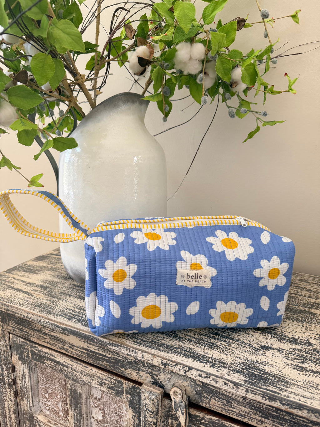 Hair Tool Bags -  Blue Daisies