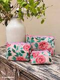 Set of 3 Makeup Bags - Roses