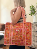 Maxi Compartment Tote - Orange Floral