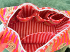 Hair Tool Bags - Orange / Pink Striped Leopard