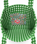 Green Floral Ruffle Tote