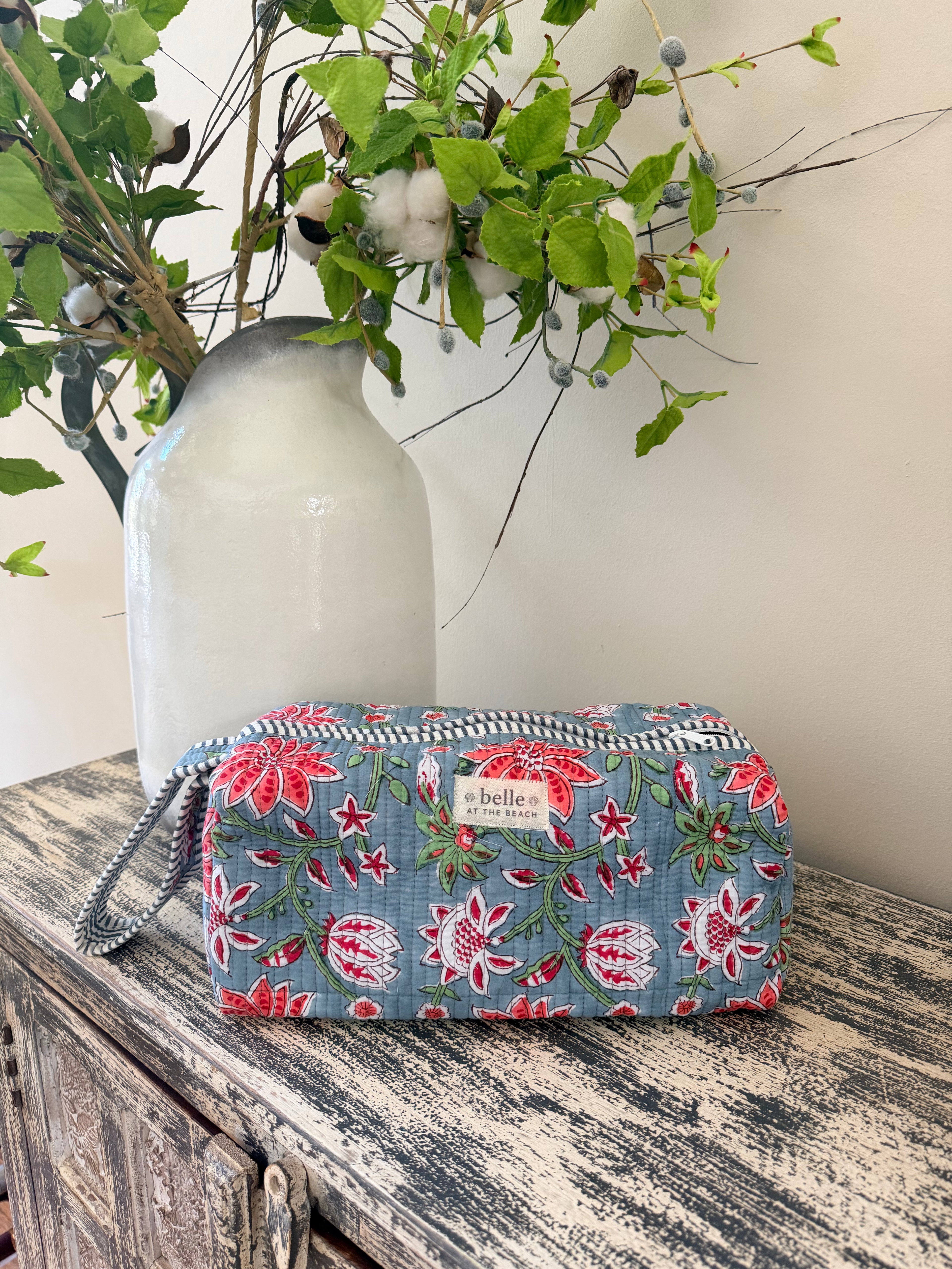 Hair Tool Bags - Blue Floral