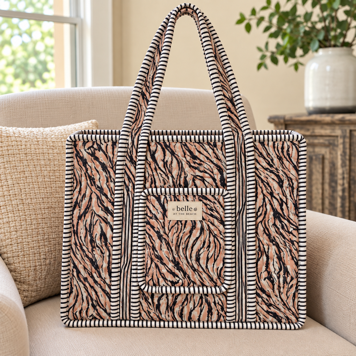 Maxi Compartment Tote - Zebra Print