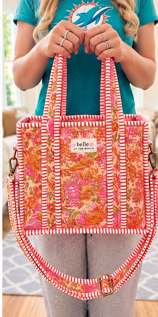 Mini Orange Floral tote