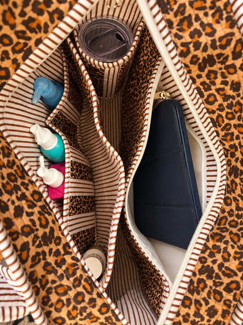 Maxi Compartment Tote - Leopard Print