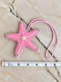 Pink Starfish Beaded Bag Charm