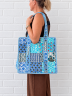 Blue Patchwork Tote
