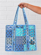Blue Patchwork Tote