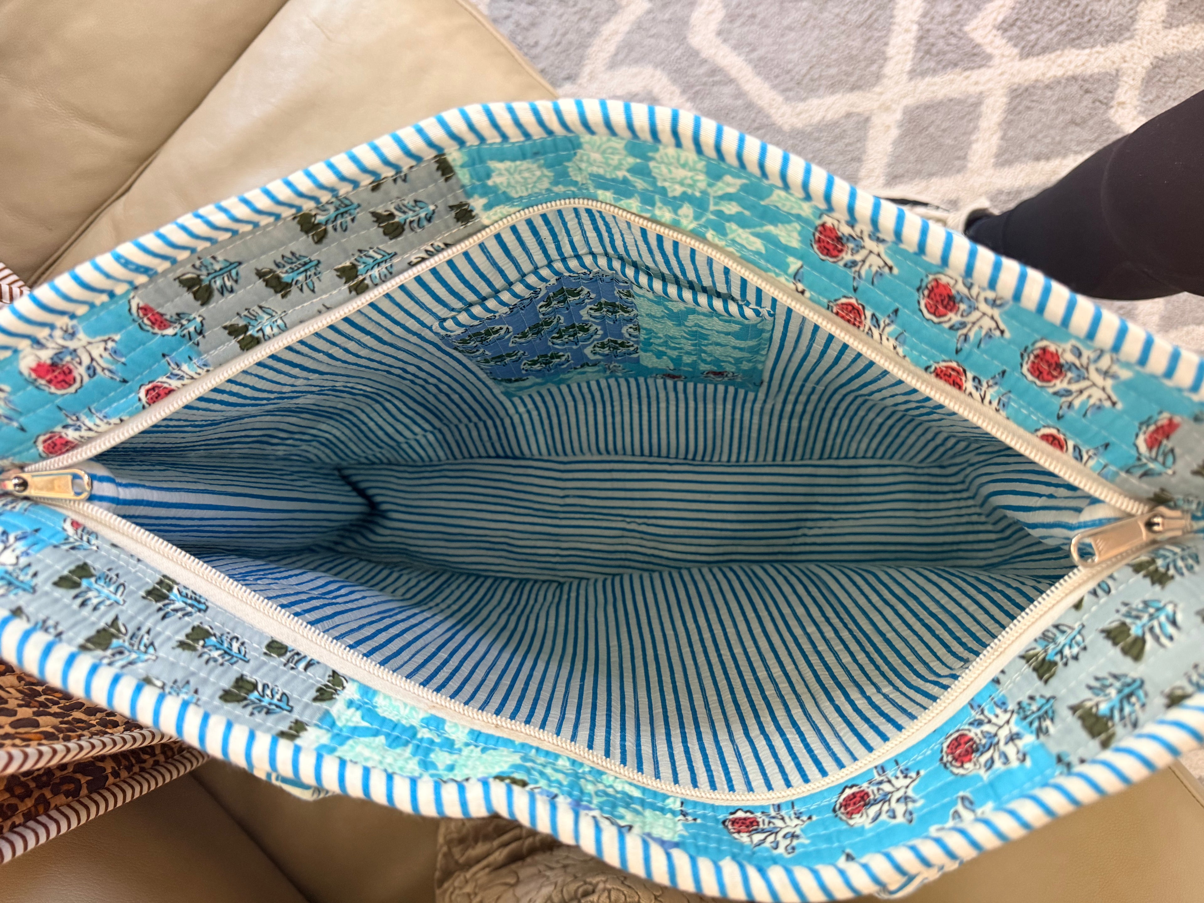 Blue Patchwork Tote