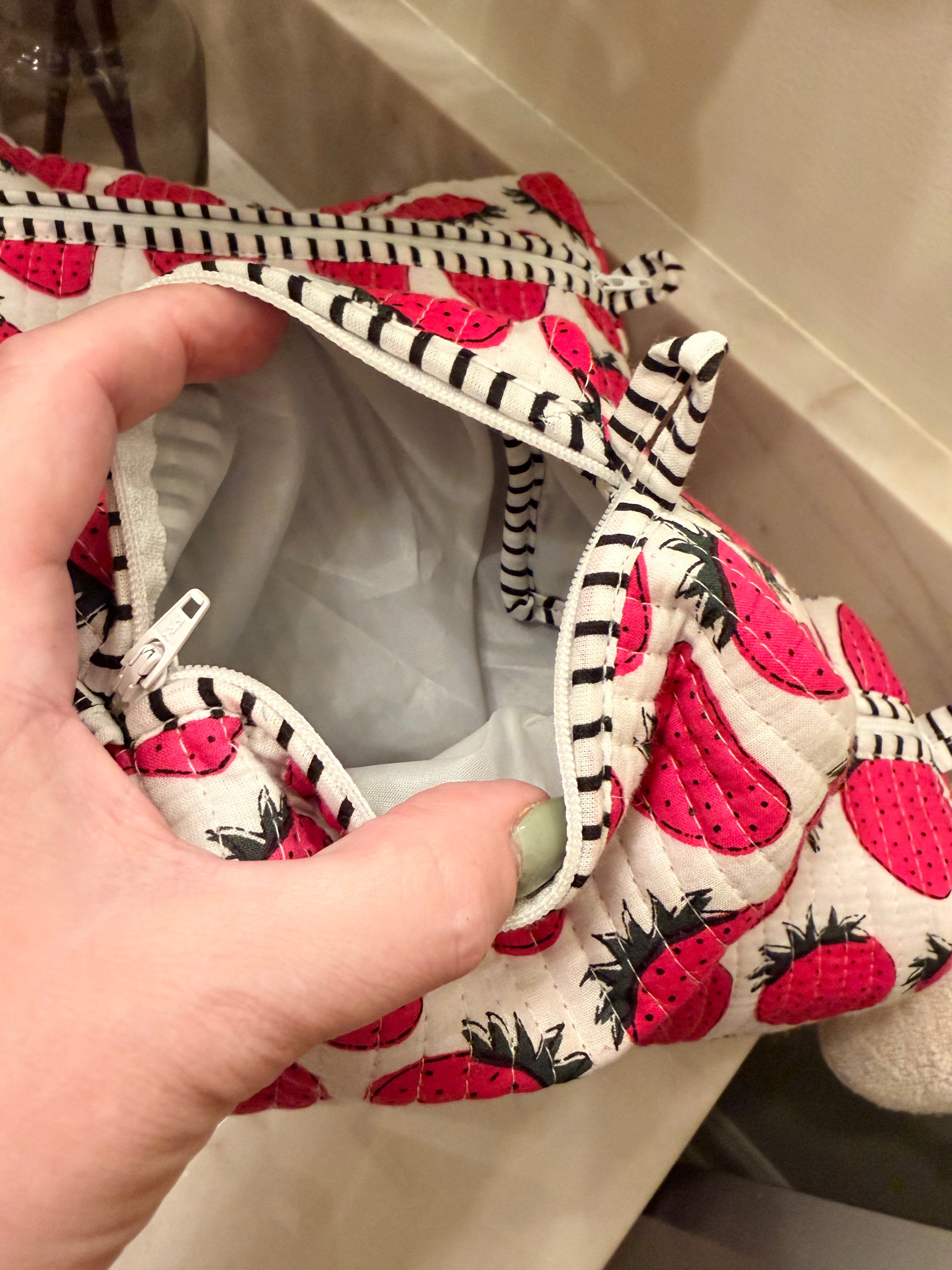 Pink Strawberry Makeup Bags (Set of 3)