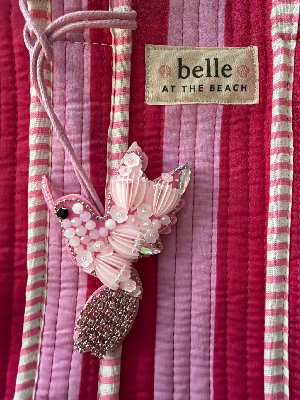 Pink Hummingbird Bag Charm