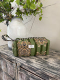 Hair Tool Bags - Green / Gold Striped Leopard